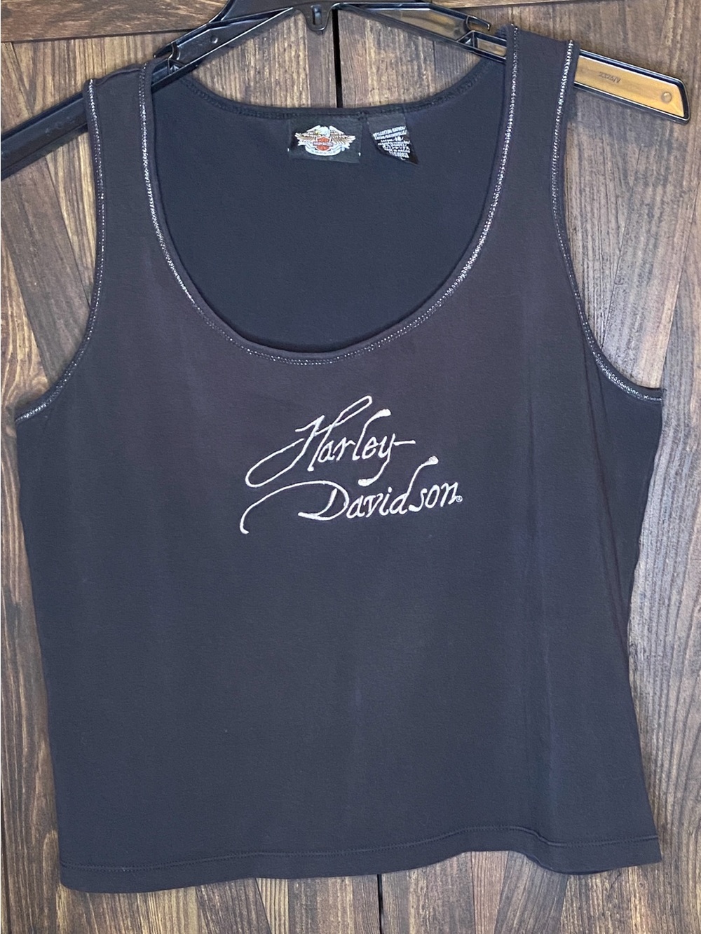 Harley-Davidson Black Tank Top with White Script Logo